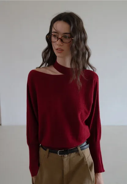 Off Shoulder Strap Detail Pullover