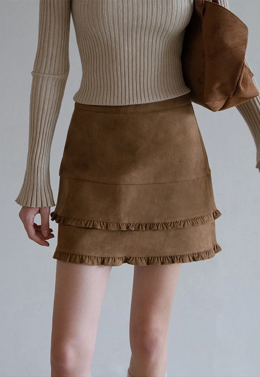 Ruffle Hem A-Line Mini Skirt