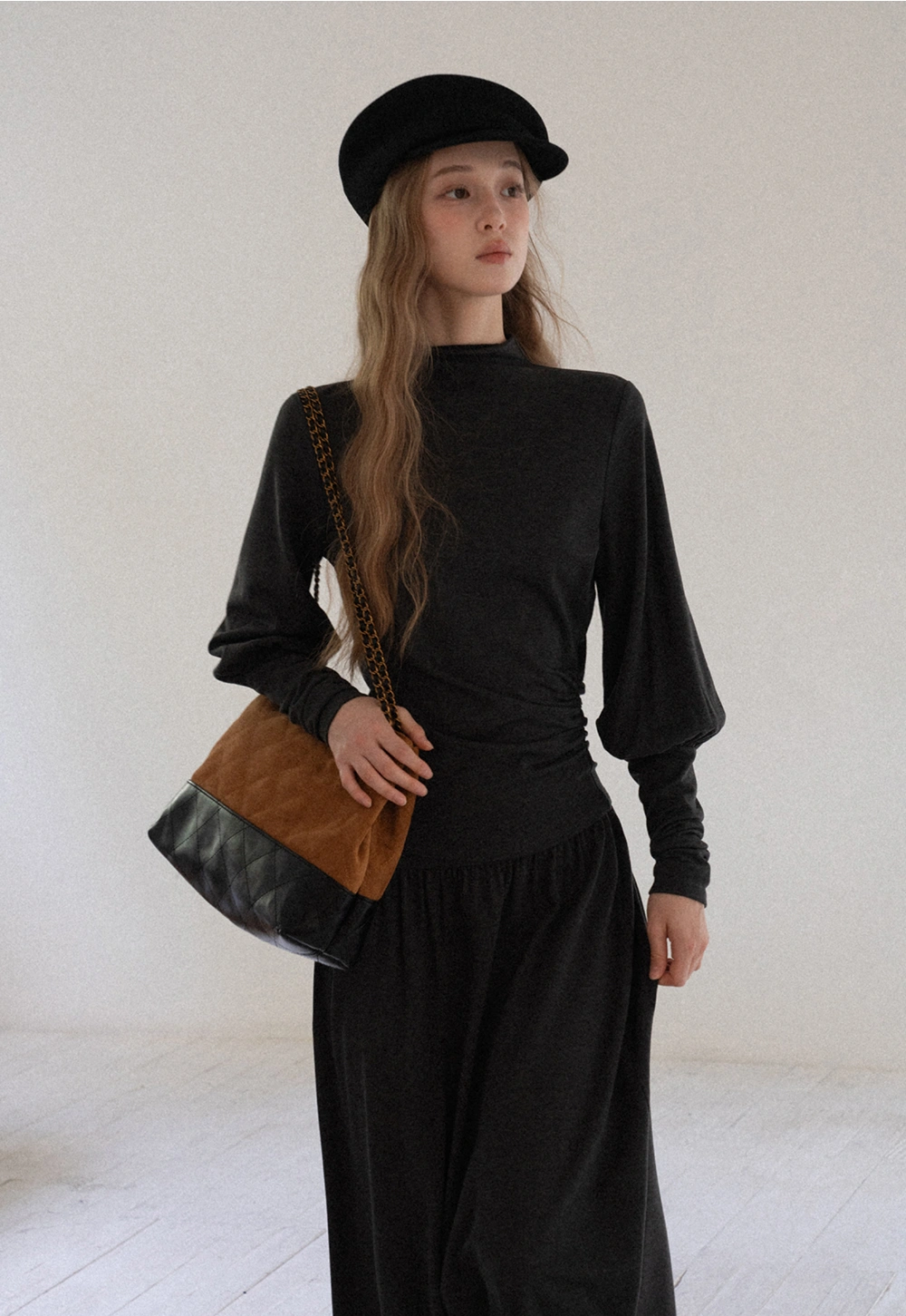 Women High Neck Long Sleeve Maxi Dress Elegant Casual Outfit