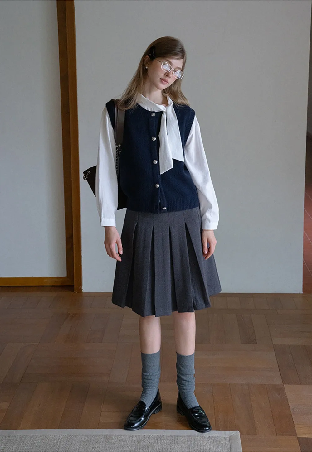 Women’s Pleated Mini Skirt with Belt