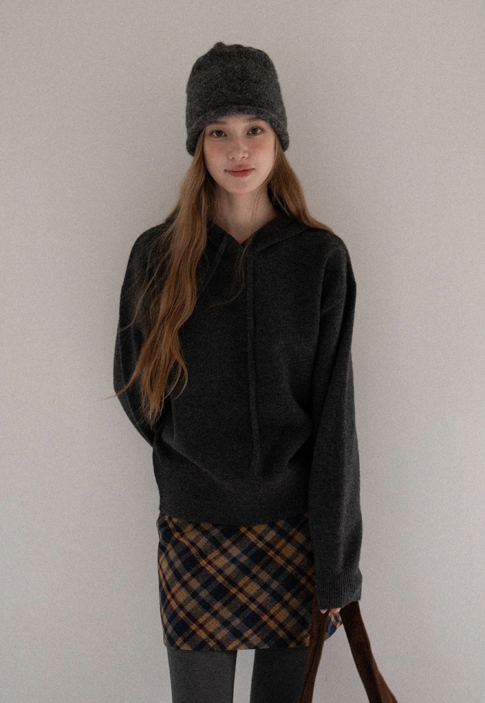 Women Basic Knit Hoodie Long Sleeve Pullover Sweater