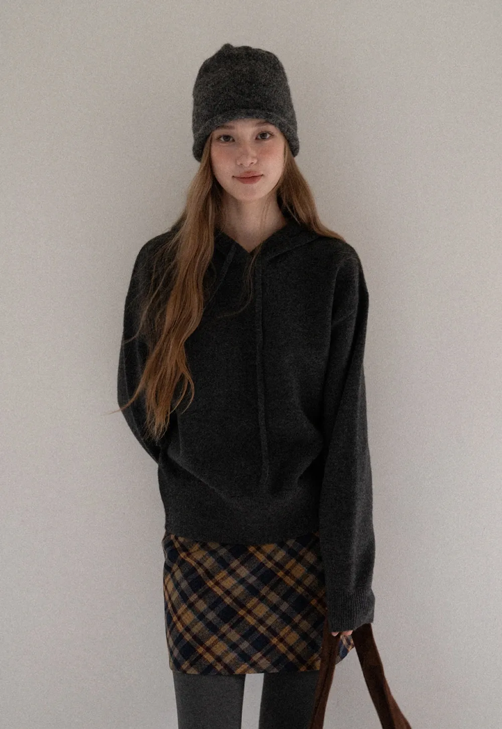 Women Basic Knit Hoodie Long Sleeve Pullover Sweater