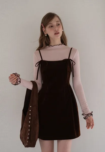 Vintage Style Velvet Sleeveless Dress