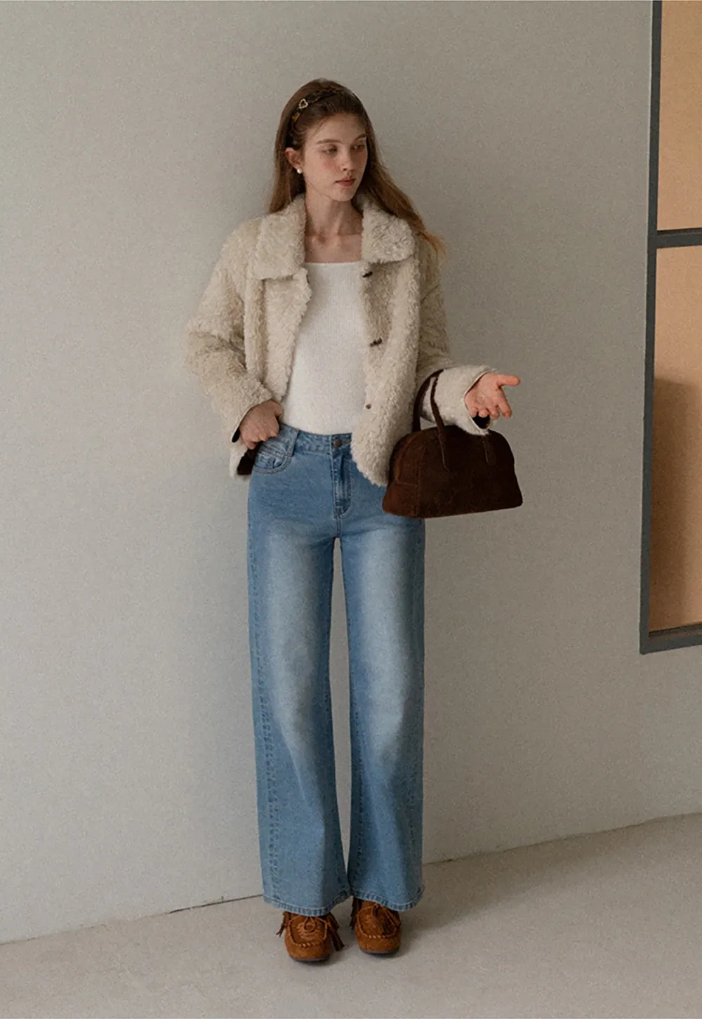 Women Square Neck Ribbed Knit Shrug Top