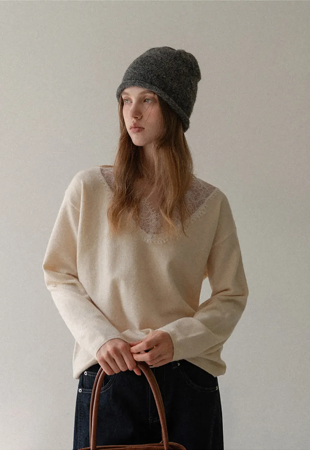 Lace Trim Fleece Top