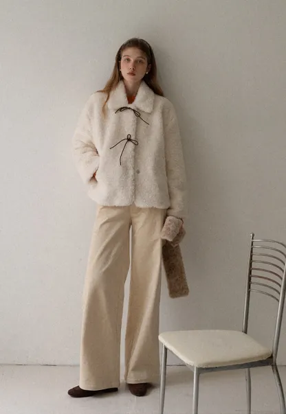 Women High Waist Corduroy Pants Wide Leg Casual