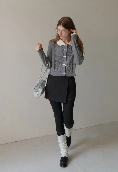 Womens Wool Wrap Mini Skirt