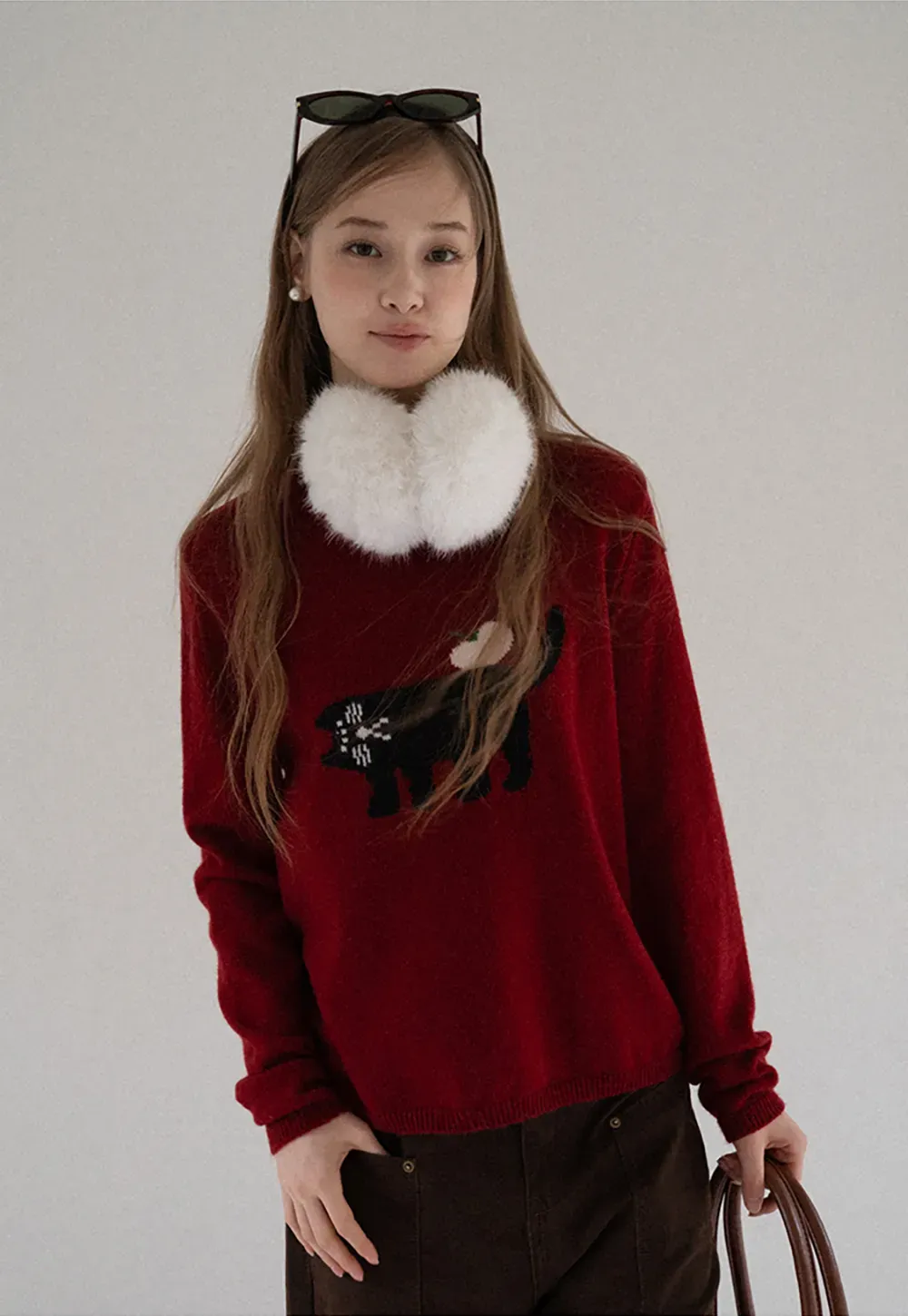 Cat Pattern Knit Sweater