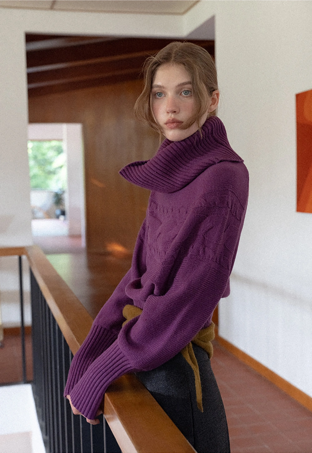 Women Ribbed Turtleneck Sweater