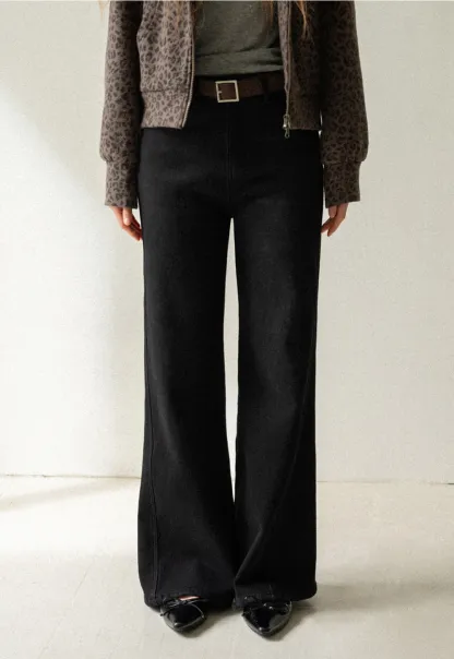 Womens High Rise Wide Leg Denim Pants