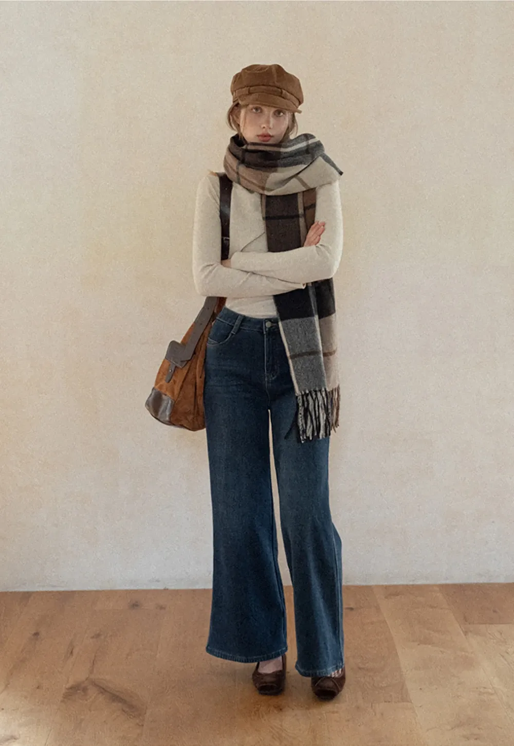 Womens Wide Leg Jeans with Belt