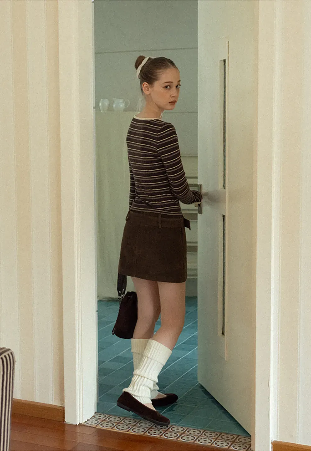 Suede Belted Mini Skirt