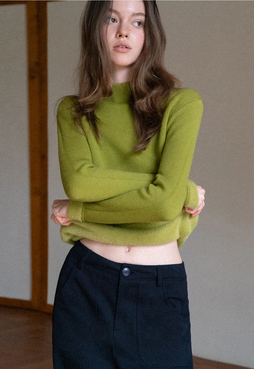 Women's Elegant Fleece-Lined Brushed Straight-Leg Casual Trousers