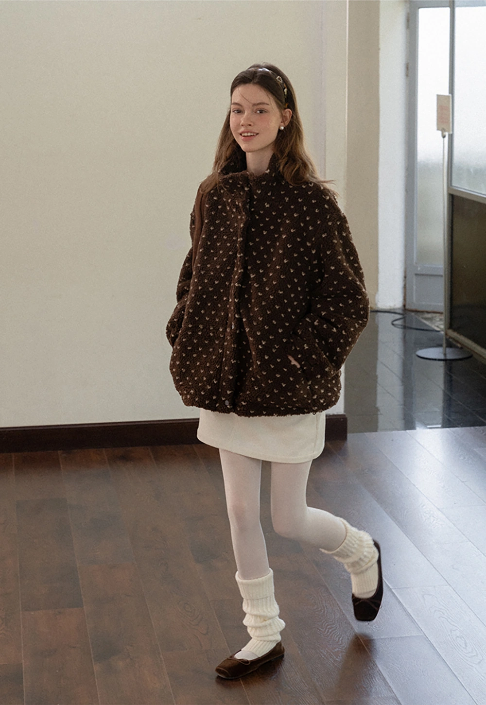 Women White Belted Corduroy Skirt