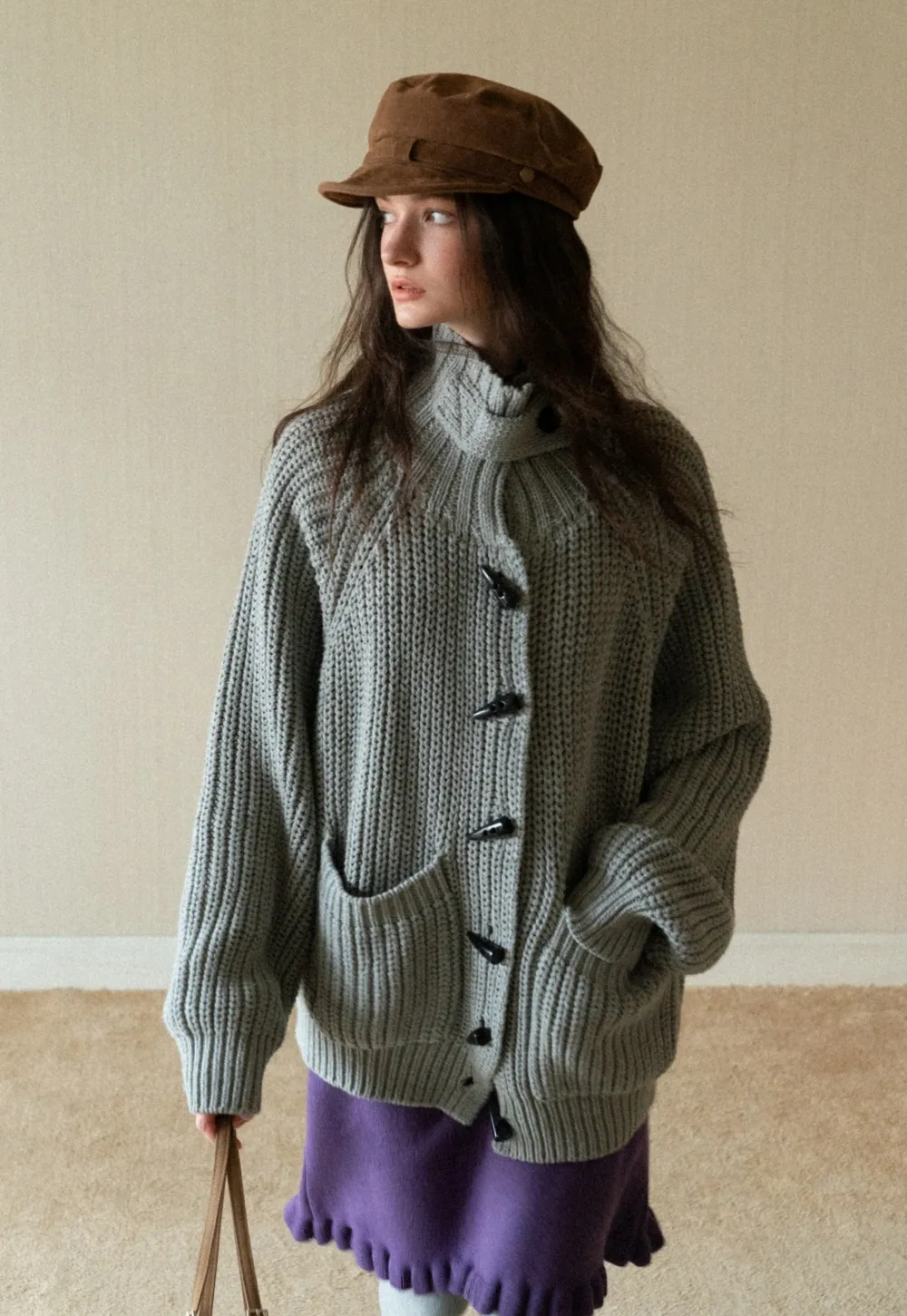 Oversized Thick Knit Sweater Cardigan for Women Winter