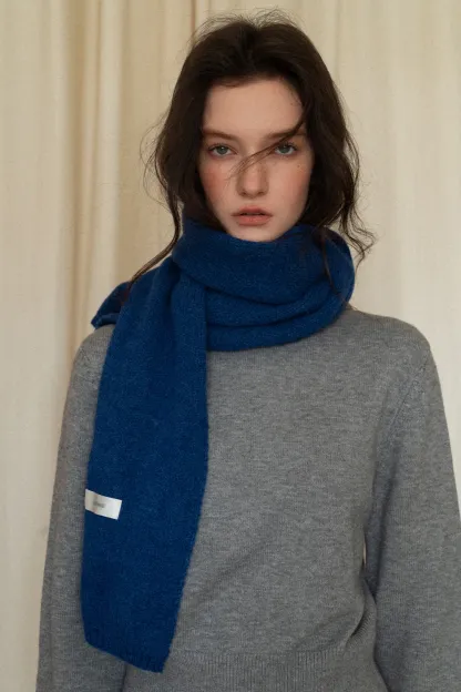 Warm Solid Long Knit Scarf