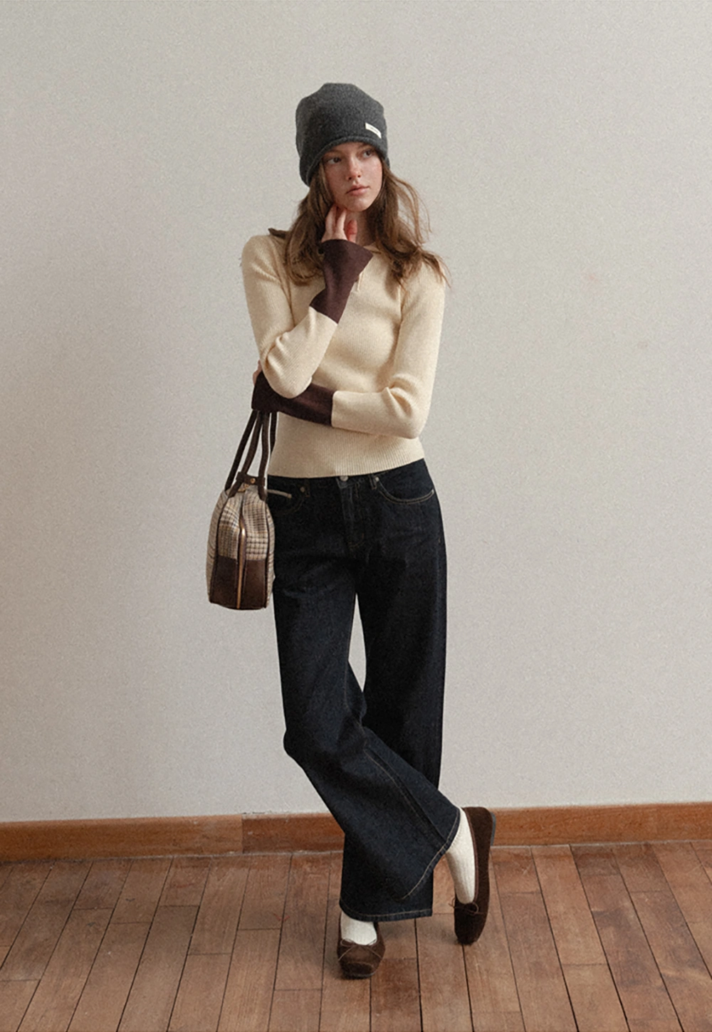 Women Classic High Rise Denim Wide Leg Pants