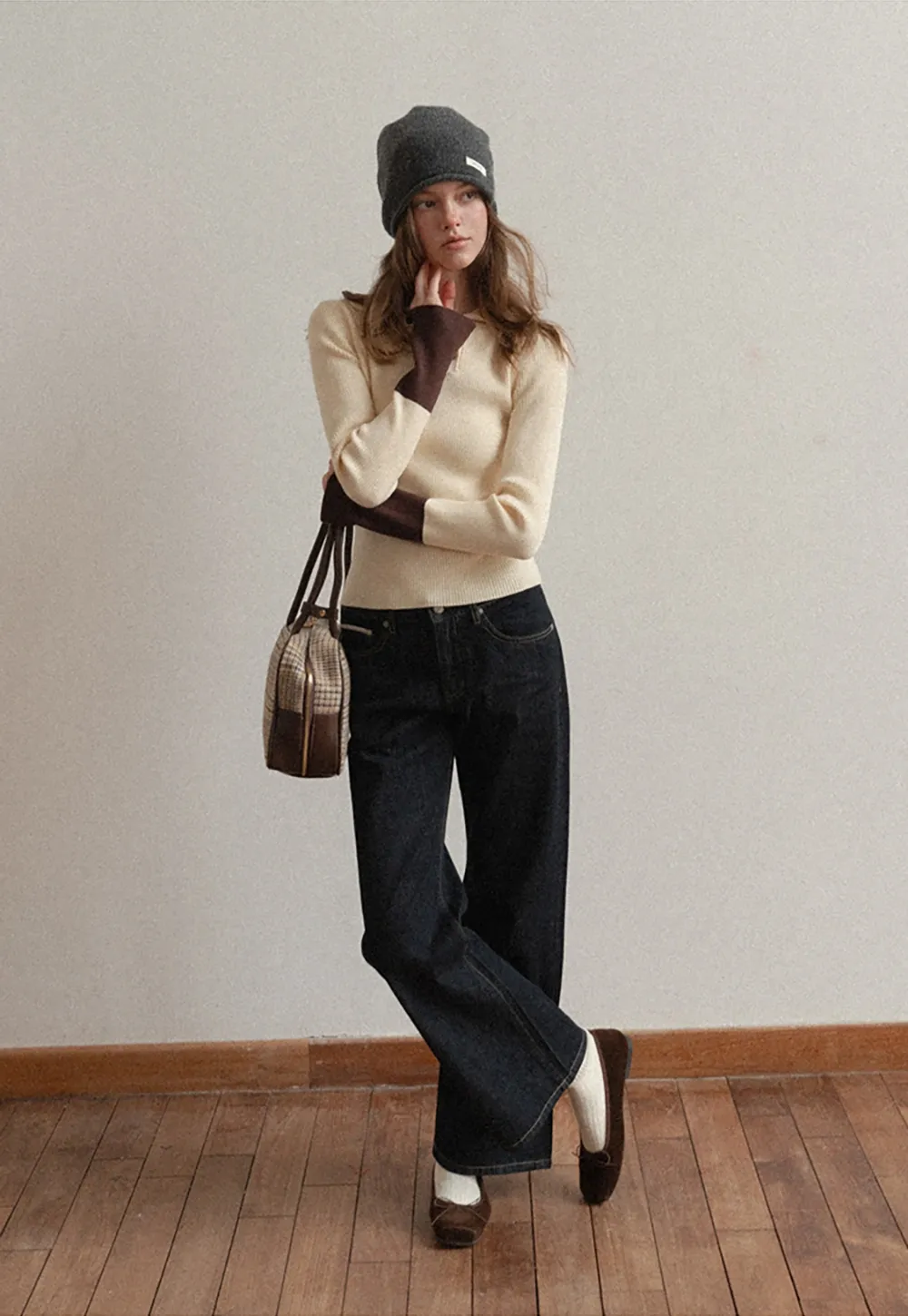 Women Classic High Rise Denim Wide Leg Pants