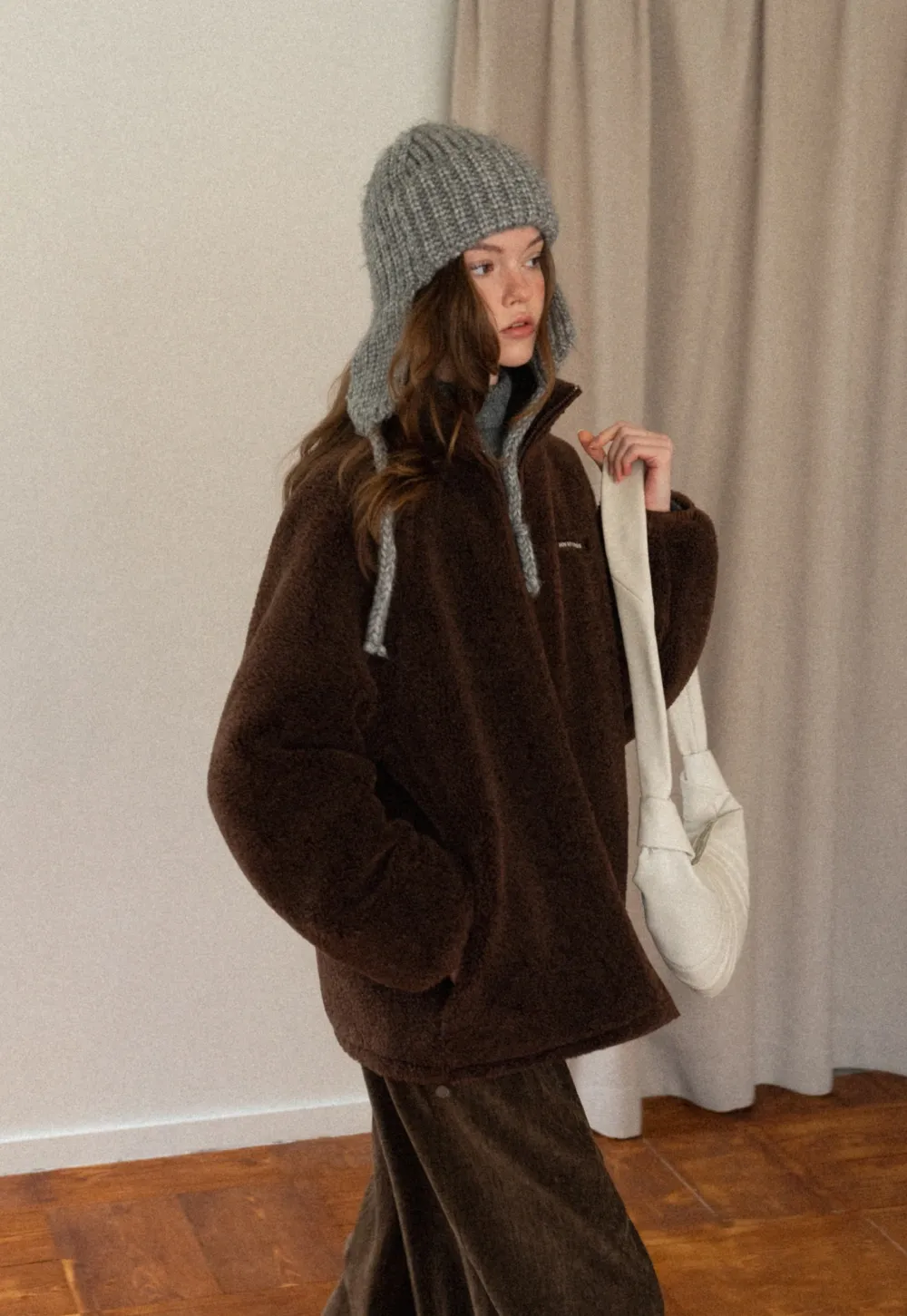 Zip-Up Fleece Jacket with Drawstring Waist