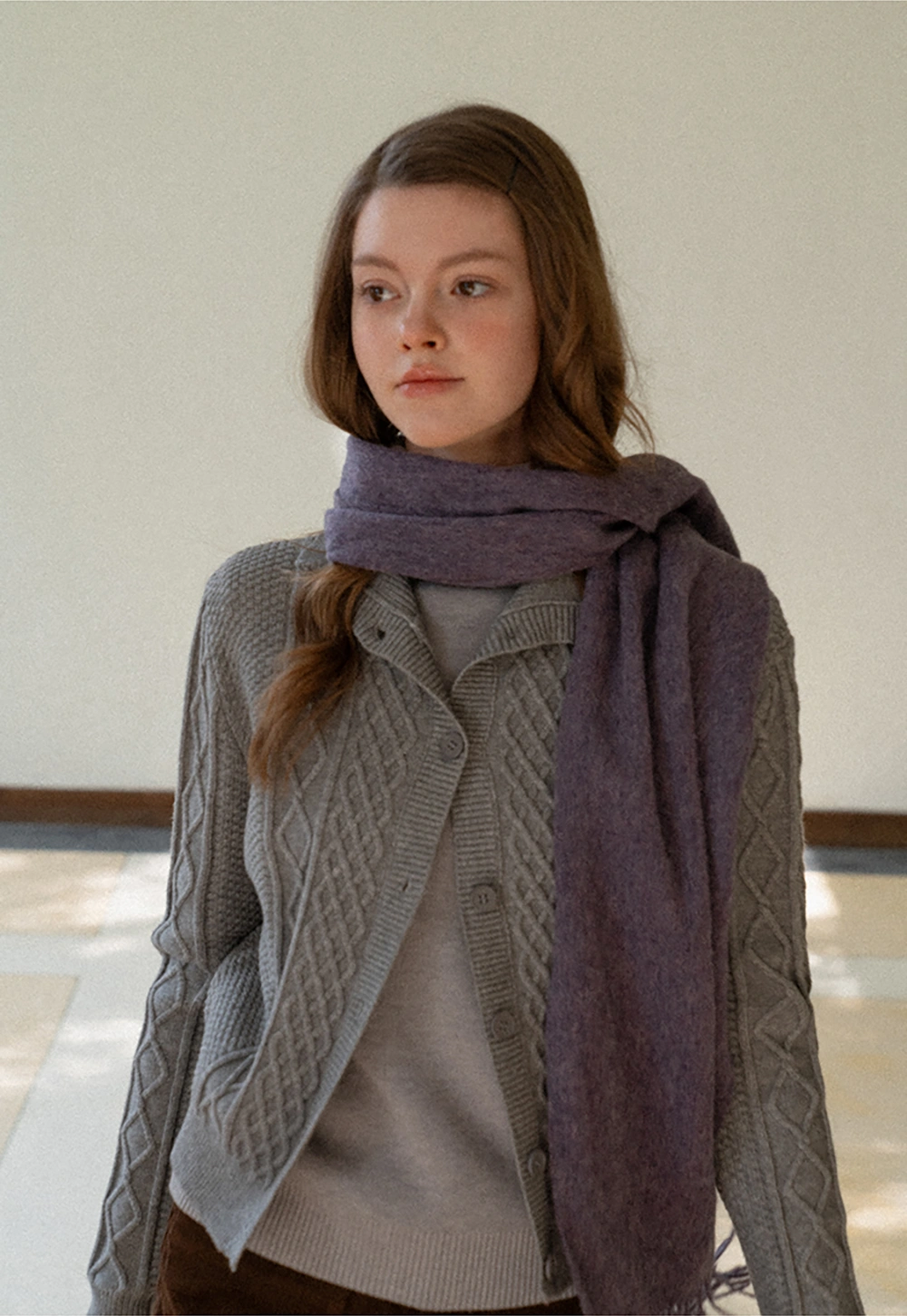 Cable Knit Cropped Cardigan