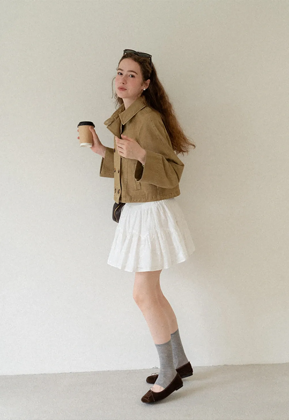 Cropped Double Breasted Short Jacket