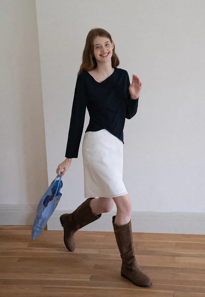 Women Twist‑Hem Knit Top