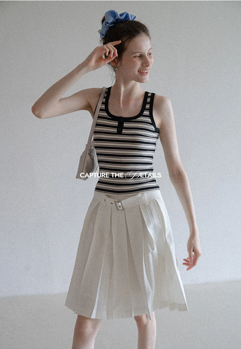 Women’s Striped Ribbed Henley Tank