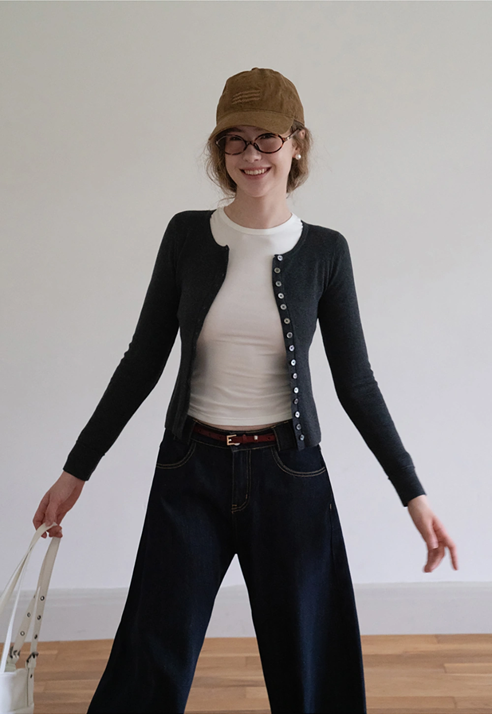 Womens Long Sleeve Button Down Knit Cardigan