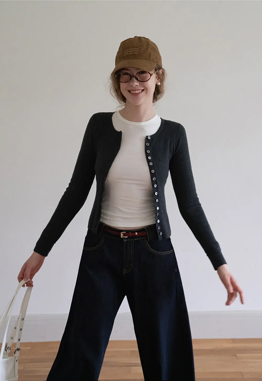 Womens Long Sleeve Button Down Knit Cardigan