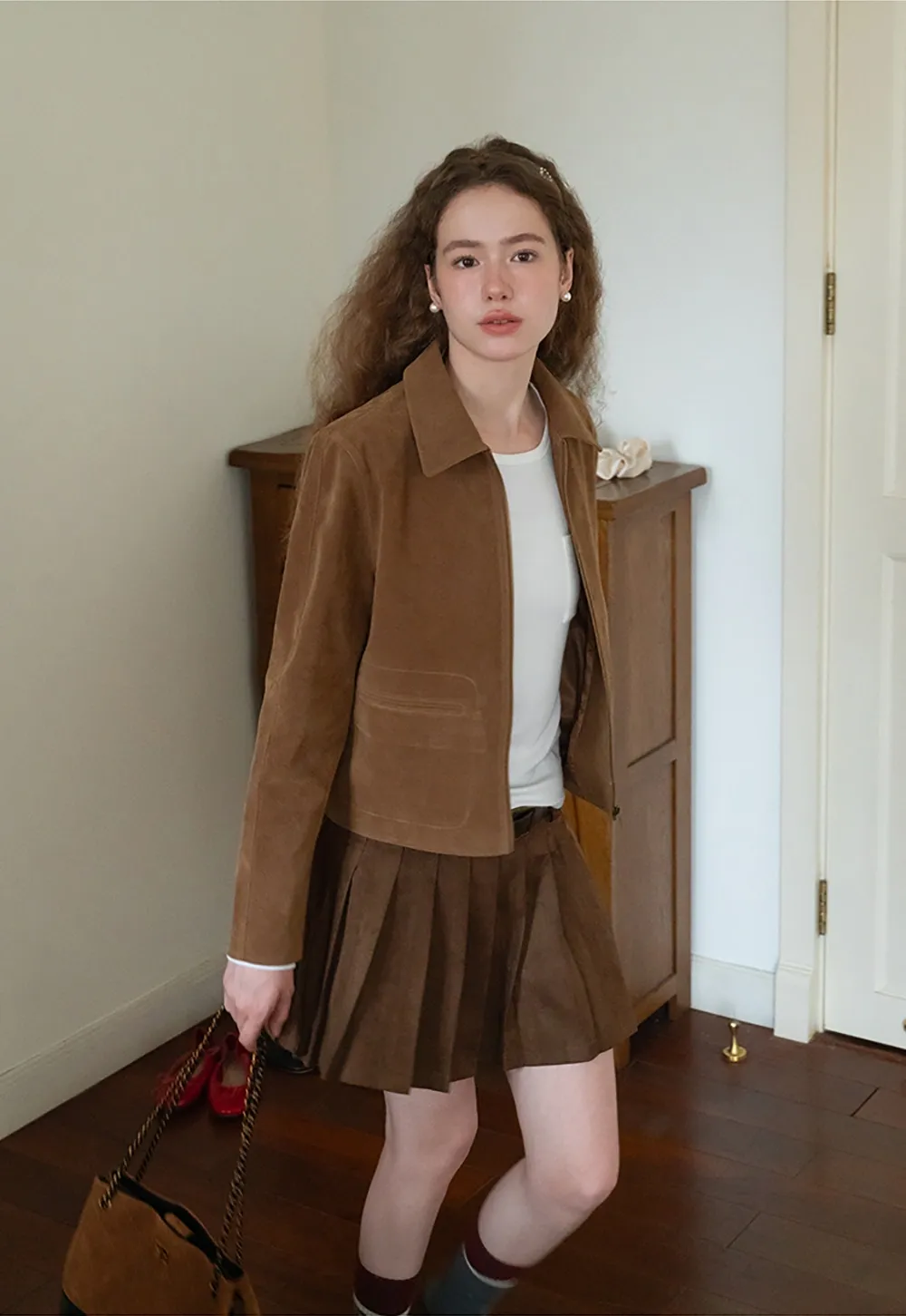 Faux Suede Short Jacket for Women