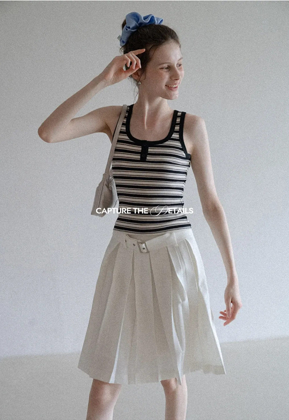Women’s Striped Ribbed Henley Tank