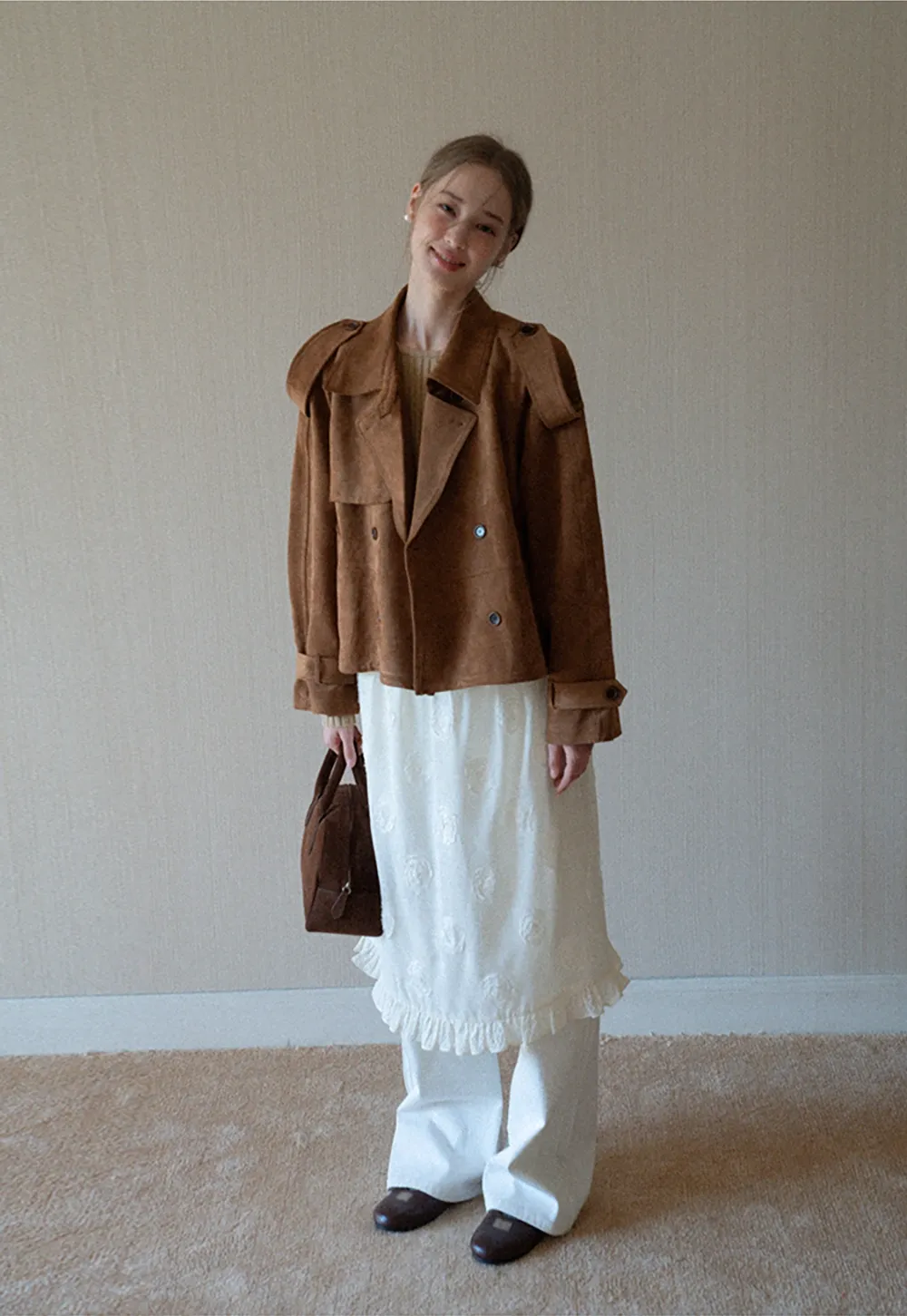 Women’s White High Waist Straight Leg Pants