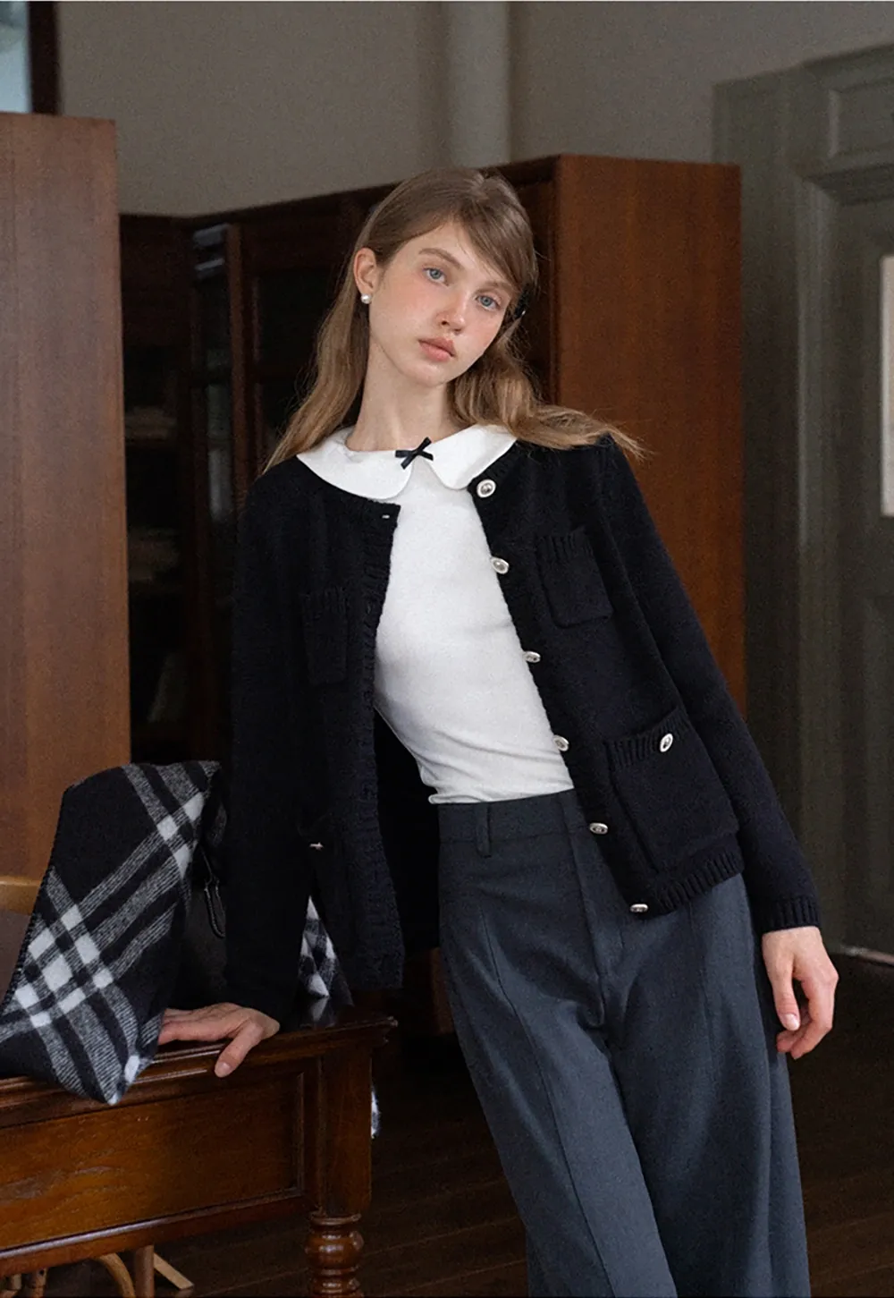 Peter Pan Collar Long Sleeve Tee