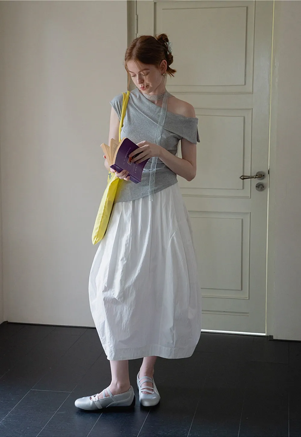 Women’s High-Waist Balloon Midi Skirt
