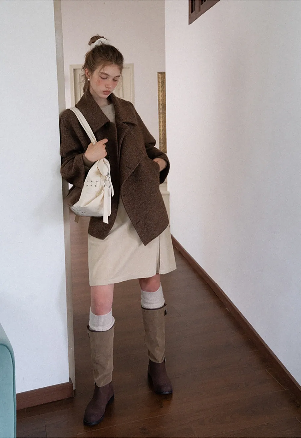 Womens Colorblock Ribbed Knit Long Sleeve Top