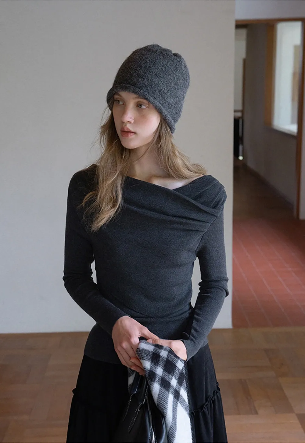 Womens High Waist Tiered Maxi Skirt