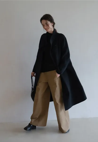 Asymmetric Turtleneck Knit Top