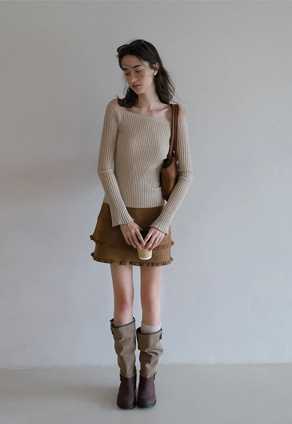 Ruffle Hem A-Line Mini Skirt