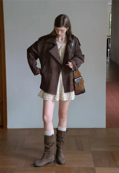 Ruffled Long Sleeve Mini Dress