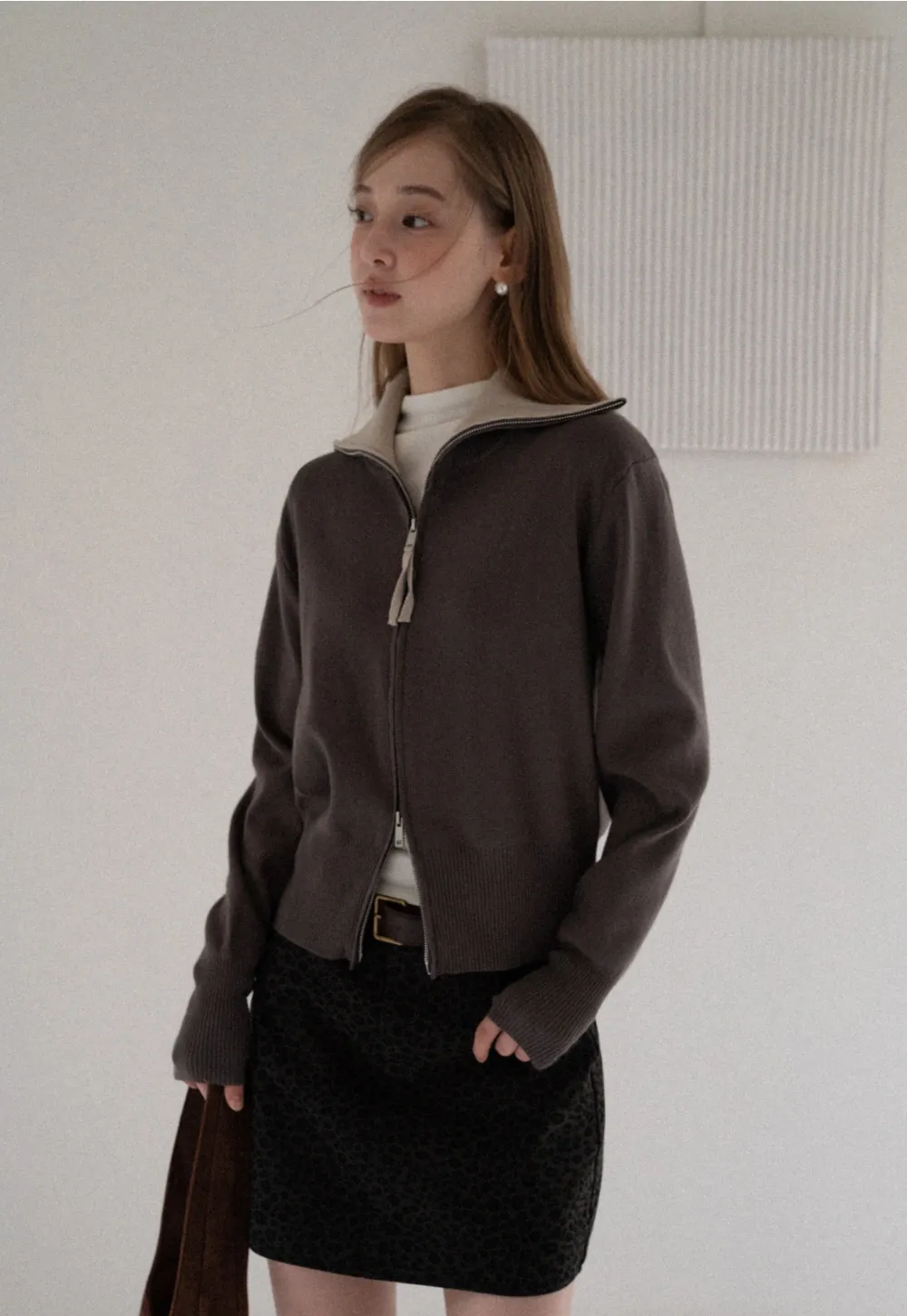 Womens Long Sleeve Mock Neck Top