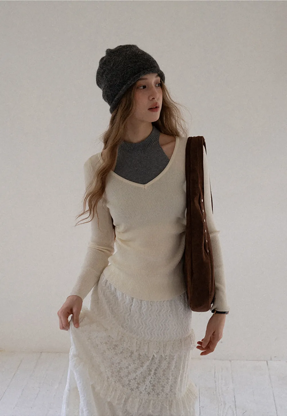 Tiered Lace Midi Skirt