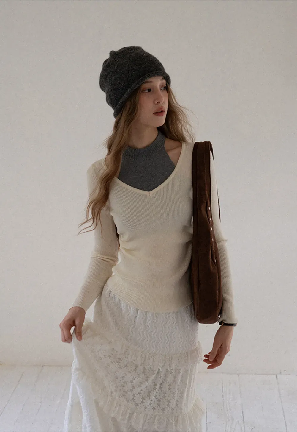 Tiered Lace Midi Skirt