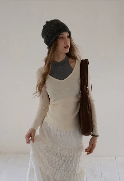 Tiered Lace Midi Skirt