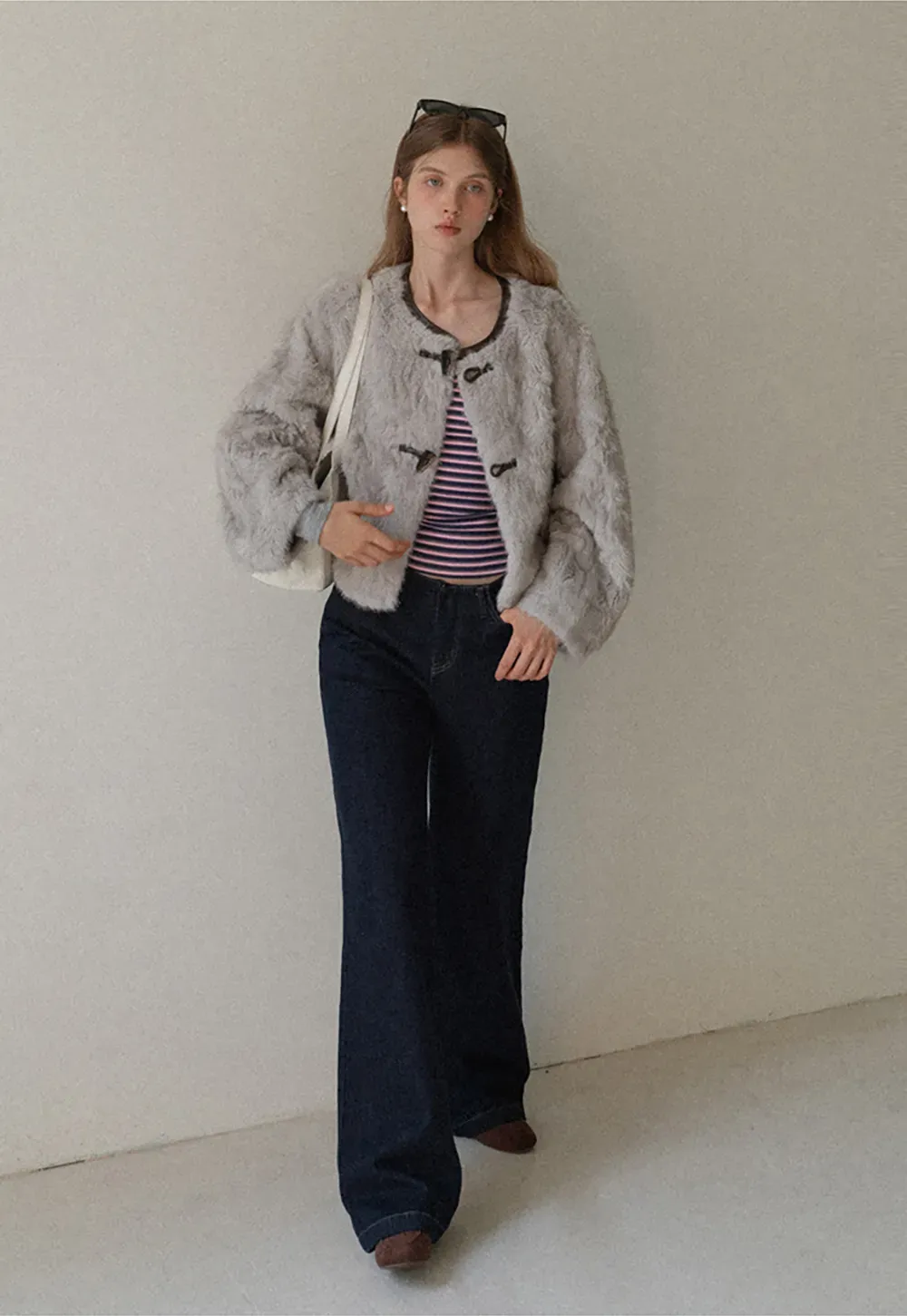 Striped Layered Shrug Top