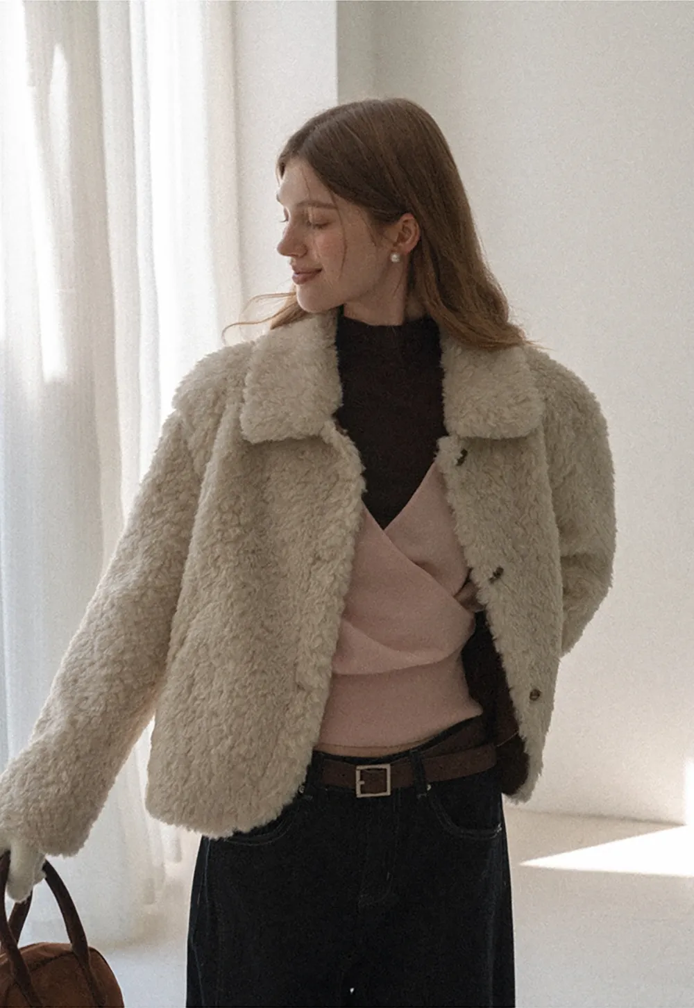 V Neck Wrap Knit Top and Sleeveless Vest Set