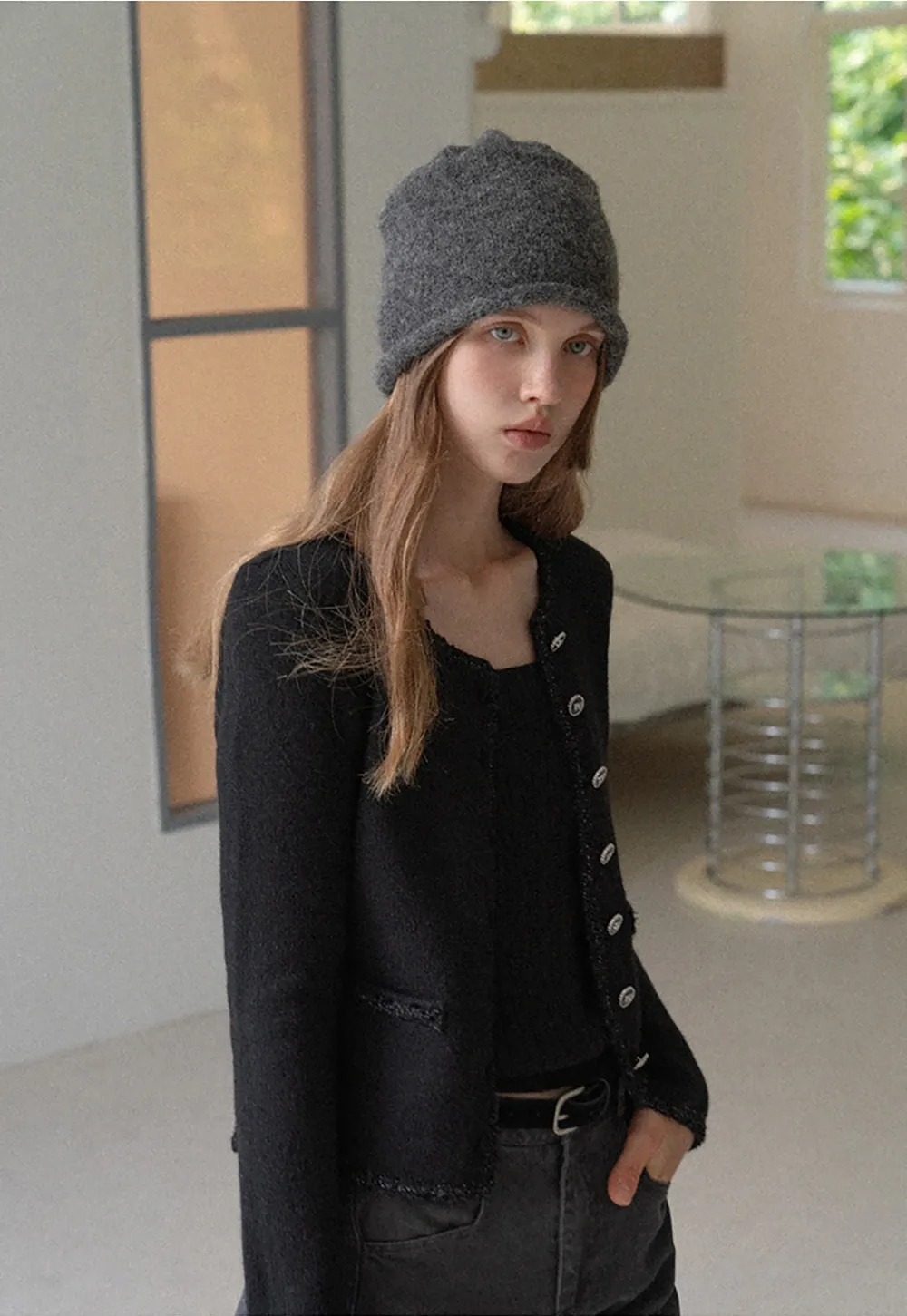 Square Neck Cable Knit Sweater