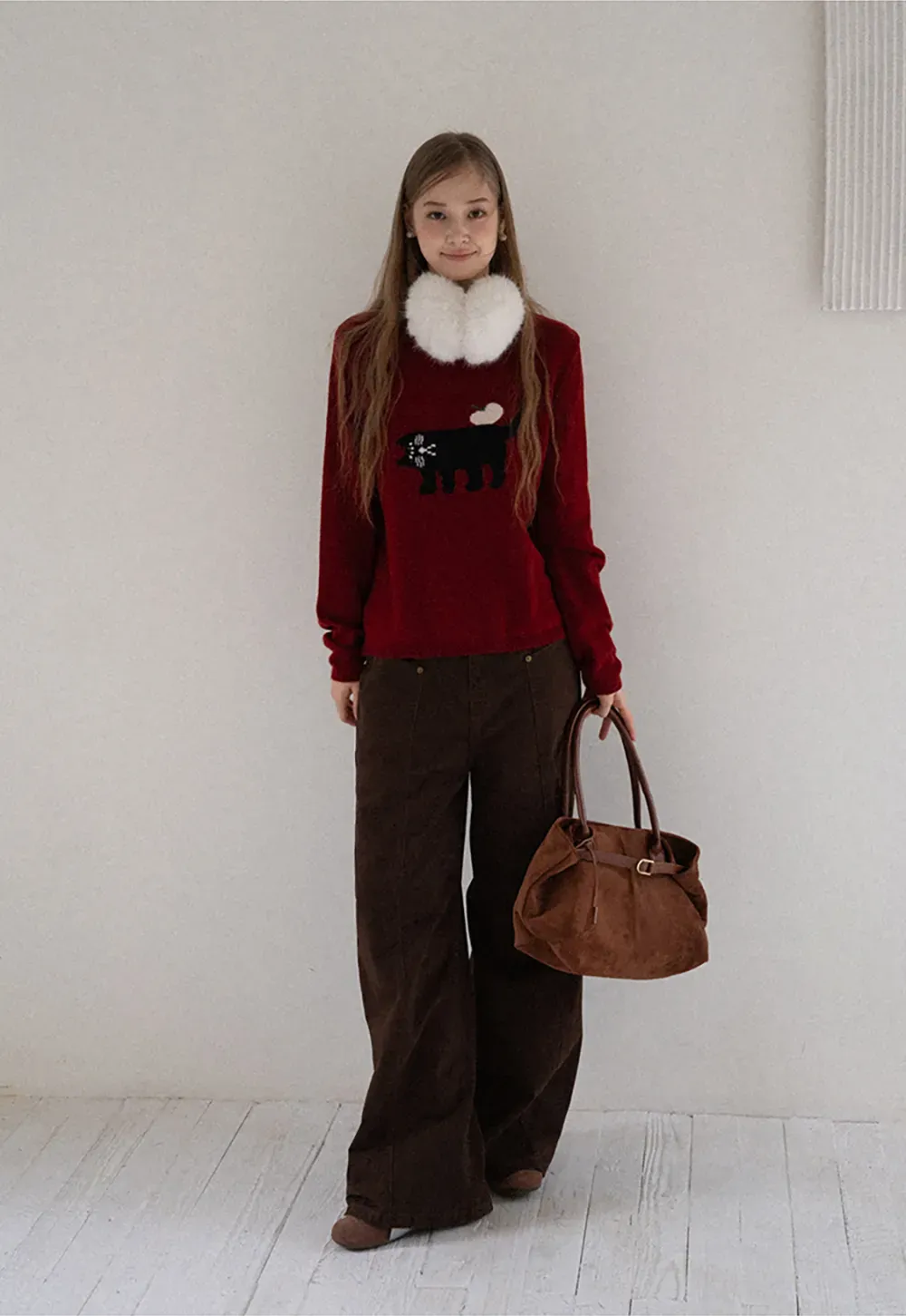 Cat Pattern Knit Sweater