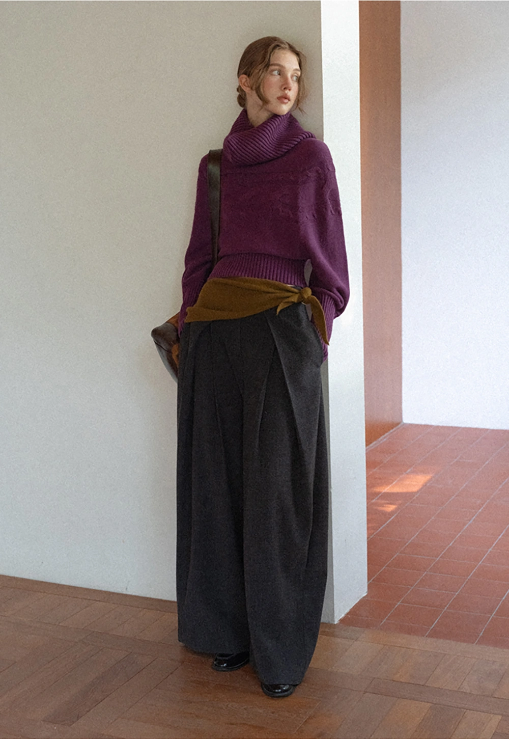 Women Ribbed Turtleneck Sweater