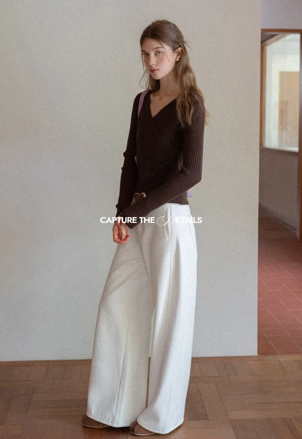 Womens High Waist Wide Leg Pants with Belt