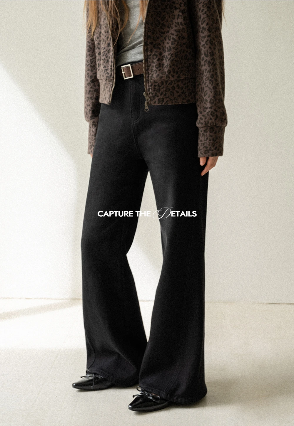 Womens High Rise Wide Leg Denim Pants